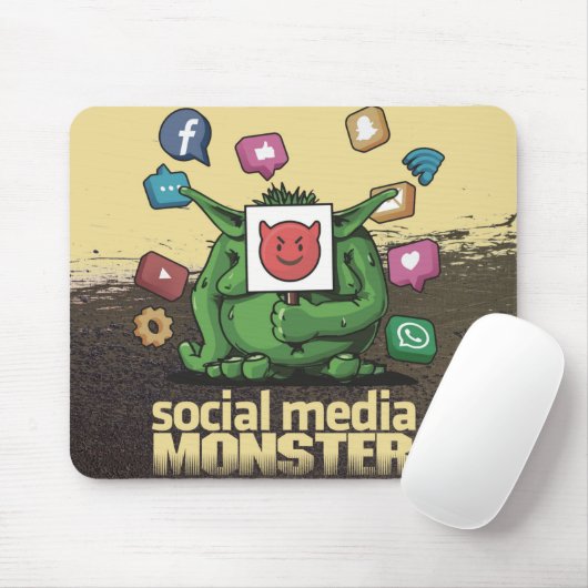 Monster Mousepad Social Media (Mit Mouse)