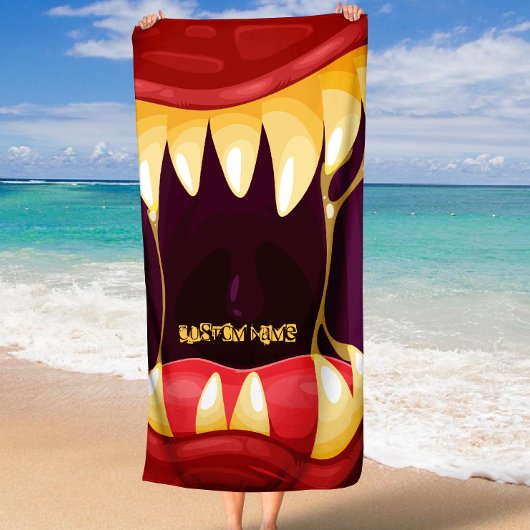 Monster Mouth mit großen Zähnen Strandtuch