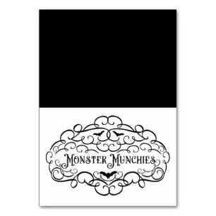Monster Munchies Vintage Halloween-Essenszelt Tischnummer