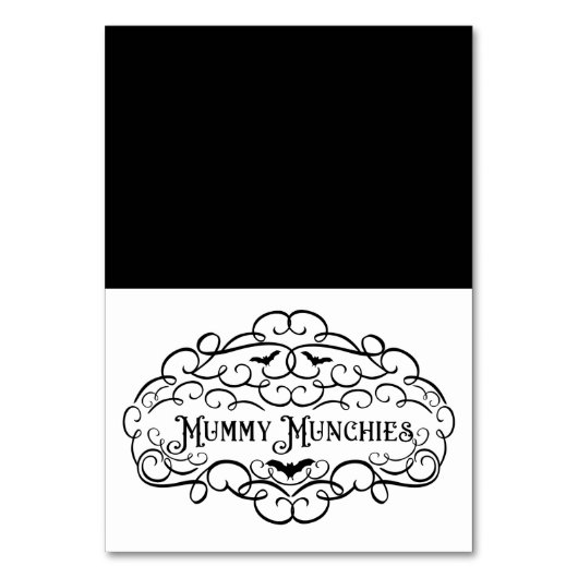 Monster Munchies Vintage Halloween-Essenzeit Tischnummer (Vorderseite)