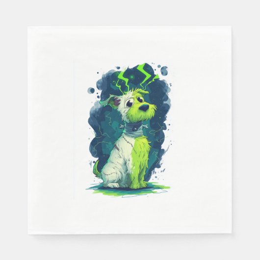 Monster Mutt - Niedlicher Halloween-Hund Serviette (Vorderseite)
