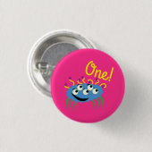 Monster Niedlich Funny 1. Geburtstag Party Thema Button (Vorne & Hinten)