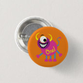 Monster Niedlich Funny Kindergeburtstag Party Them Button (Vorne & Hinten)