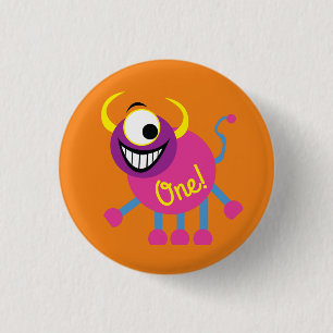 Monster Niedlich Funny Kindergeburtstag Party Them Button