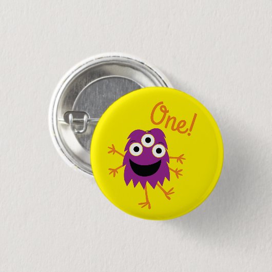 Monster Niedlich Kindergeburtstag Party Thema Button (Vorne & Hinten)