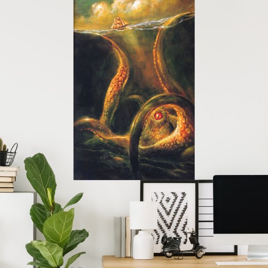 Monster Octopus Poster (Heimbüro)