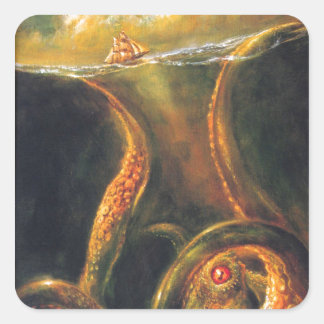 Monster Octopus Quadratischer Aufkleber