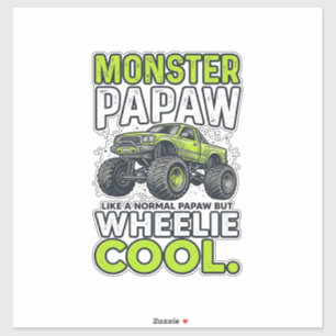 Monster Opa Wheelie Cool Lustiger Monster Truck En Aufkleber