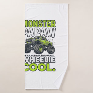 Monster Opa Wheelie Cool Lustiger Monster Truck En Badehandtuch