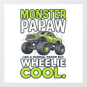Monster Opa Wheelie Cool Lustiger Monster Truck En Fensteraufkleber