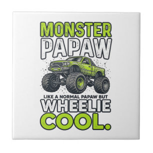 Monster Opa Wheelie Cool Lustiger Monster Truck En Fliese