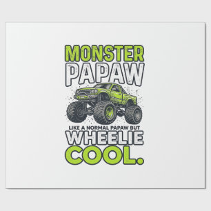 Monster Opa Wheelie Cool Lustiger Monster Truck En Geschenkpapier