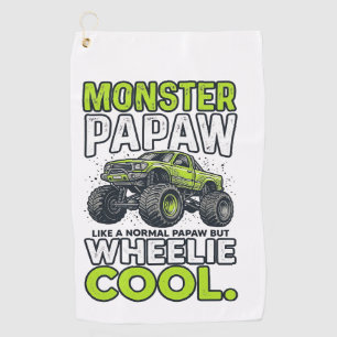 Monster Opa Wheelie Cool Lustiger Monster Truck En Golfhandtuch