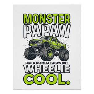 Monster Opa Wheelie Cool Lustiger Monster Truck En Poster