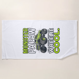 Monster Opa Wheelie Cool Lustiger Monster Truck En Strandtuch
