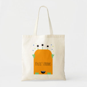 Monster Orange Cartoon-Bibliothekstasche für Kinde Tragetasche