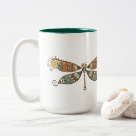 Monster Ornamente bunte Libelle Zweifarbige Tasse