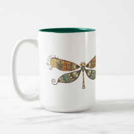 Monster Ornamente bunte Libelle Zweifarbige Tasse