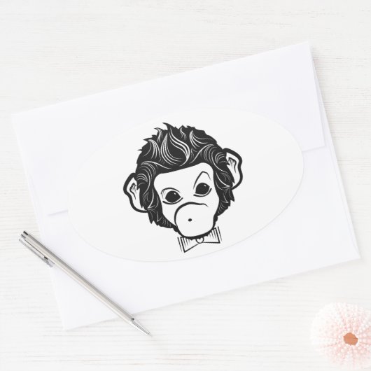 Monster Ovaler Aufkleber (Umschlag)