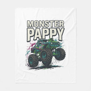 Monster Pappy Monster Truck Vintage Vektor Design_ Fleecedecke