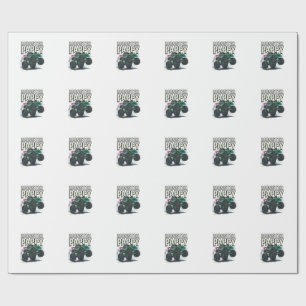Monster Pappy Monster Truck Vintage Vektor Design_ Geschenkpapier
