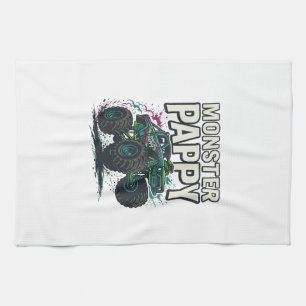 Monster Pappy Monster Truck Vintage Vektor Design_ Geschirrtuch