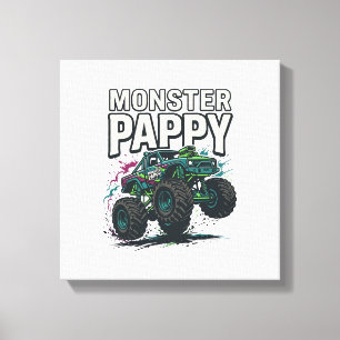 Monster Pappy Monster Truck Vintage Vektor Design_ Leinwanddruck