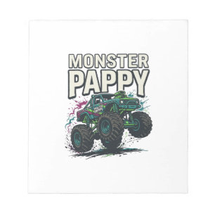 Monster Pappy Monster Truck Vintage Vektor Design_ Notizblock