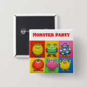 Monster-Party Button (Vorne & Hinten)