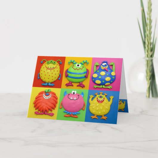 Monster-Party danken Ihnen Dankeskarte (Vorderseite)