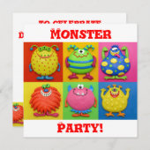 Monster-Party Einladung (Vorne/Hinten)
