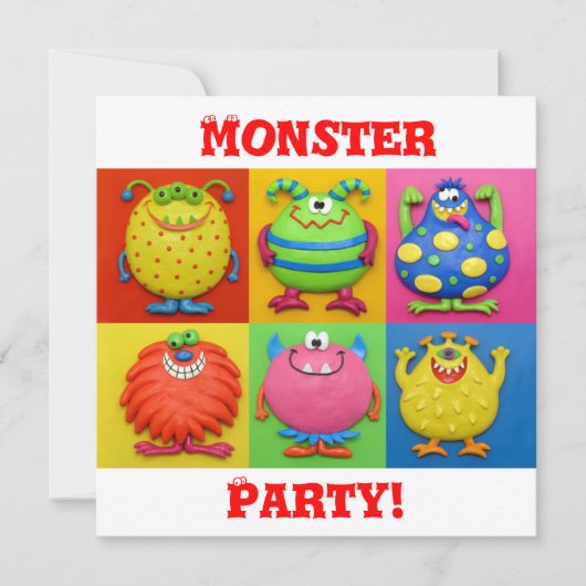 Monster-Party Einladung (Vorderseite)