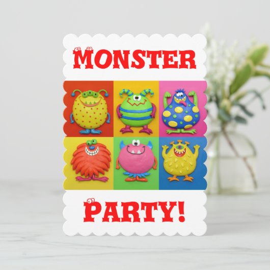 Monster-Party Einladung (Stehend Vorderseite)