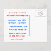 Monster-Party Einladungspostkarte (Rückseite)