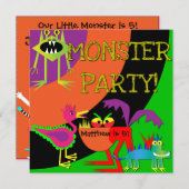 Monster-Party - individuelle Einladungen zum Gebur (Vorne/Hinten)