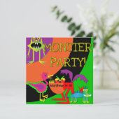 Monster-Party - individuelle Einladungen zum Gebur (Stehend Vorderseite)