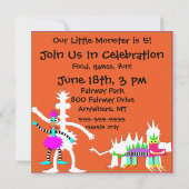 Monster-Party - individuelle Einladungen zum Gebur (Rückseite)
