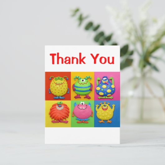 Monster-Party Postkarte (Stehend Vorderseite)