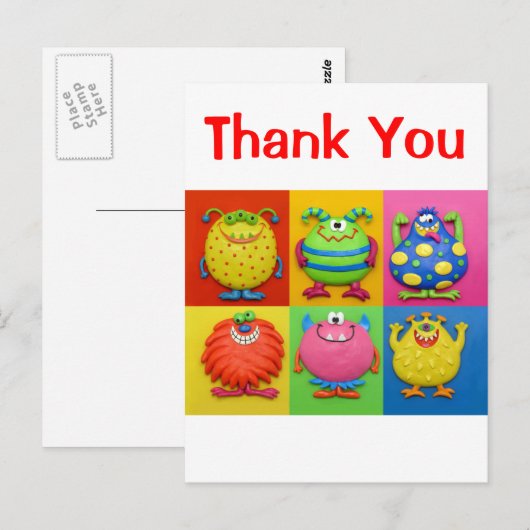 Monster-Party Postkarte (Vorne/Hinten)