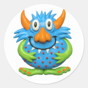 Monster-Party Runder Aufkleber