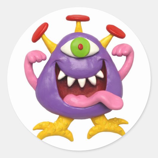 Monster-Party Runder Aufkleber (Vorderseite)