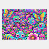 Monster Party Wrapping Paper Geschenkpapier Set (Vorderseite 2)
