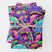 Monster Party Wrapping Paper Geschenkpapier Set (Beispiel)