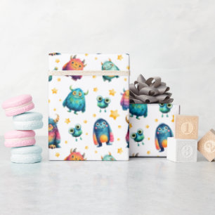Monster Pattern Whimsical Kids's Geburtstagsparty Geschenkpapier