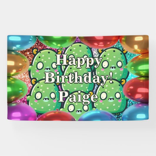 Monster Personalisierter Charakter Geburtstagsbann Banner (Horizontal)