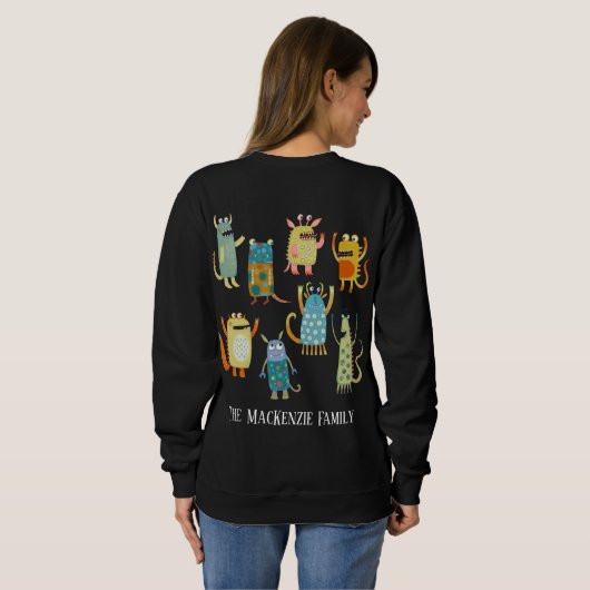 Monster Personalisierter Spaß Sweatshirt (Schwarz voll)
