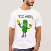 Monster Pickleball Cartoon T-Shirt (Vorderseite)