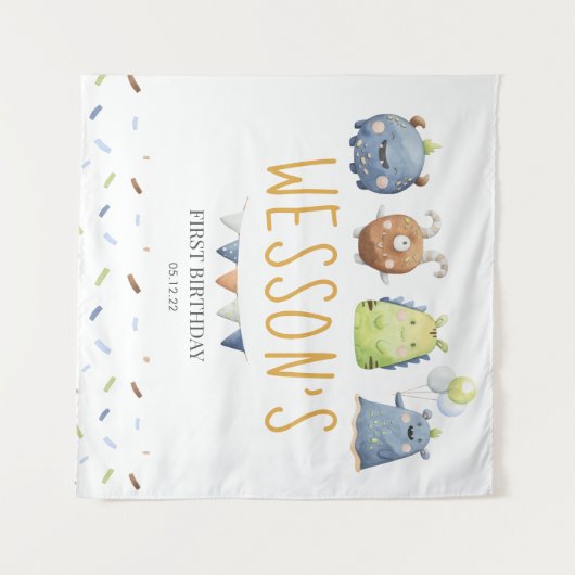 Monster Poster, Monster Begrüßungszeichen Wandteppich (Vorderseite (Horizontal))