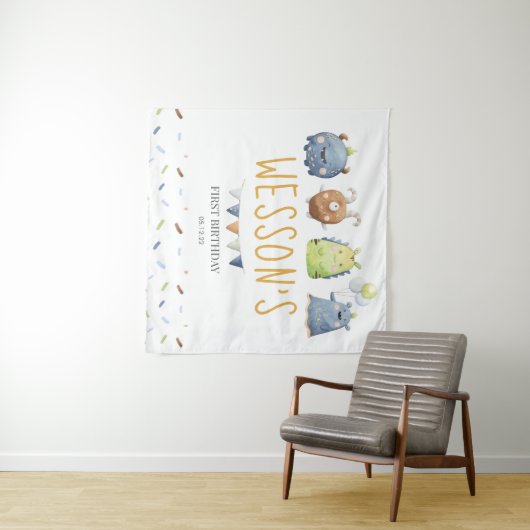 Monster Poster, Monster Begrüßungszeichen Wandteppich (Beispiel (Horizontal))