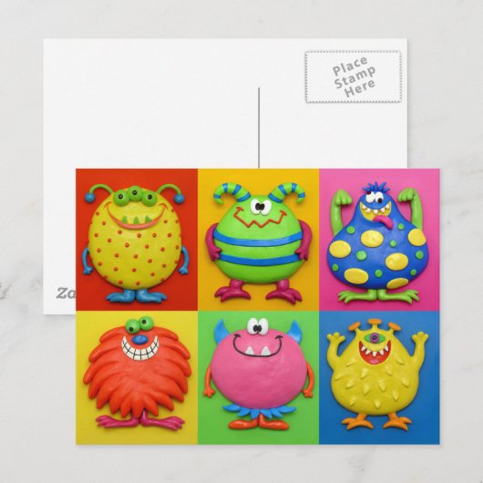 Monster Postkarte (Vorne/Hinten)